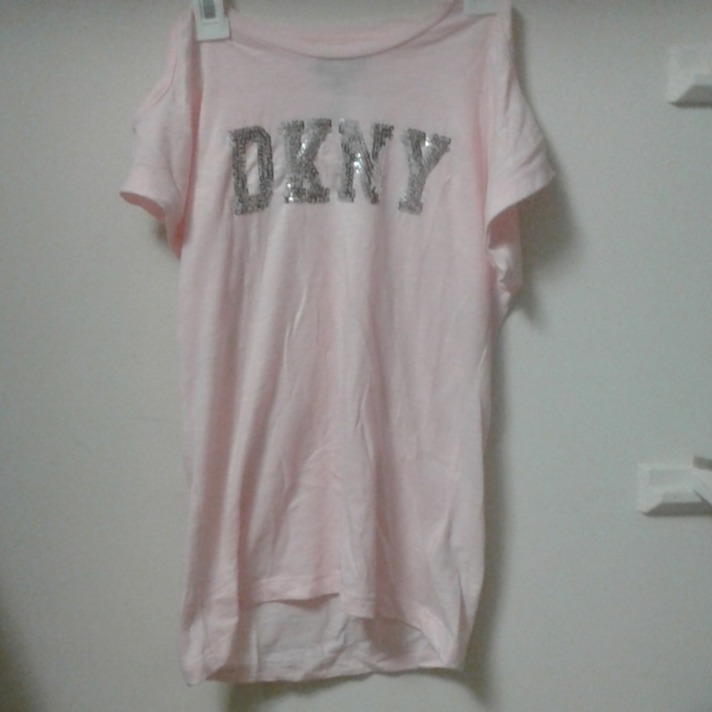 DKNY pink off the shoulder girls shirt
